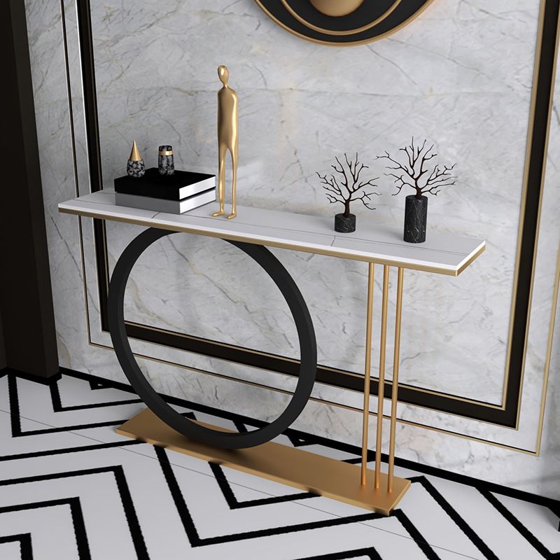 Mesa de acento de piedra moderna de 31.5 pulgadas de altura con estante