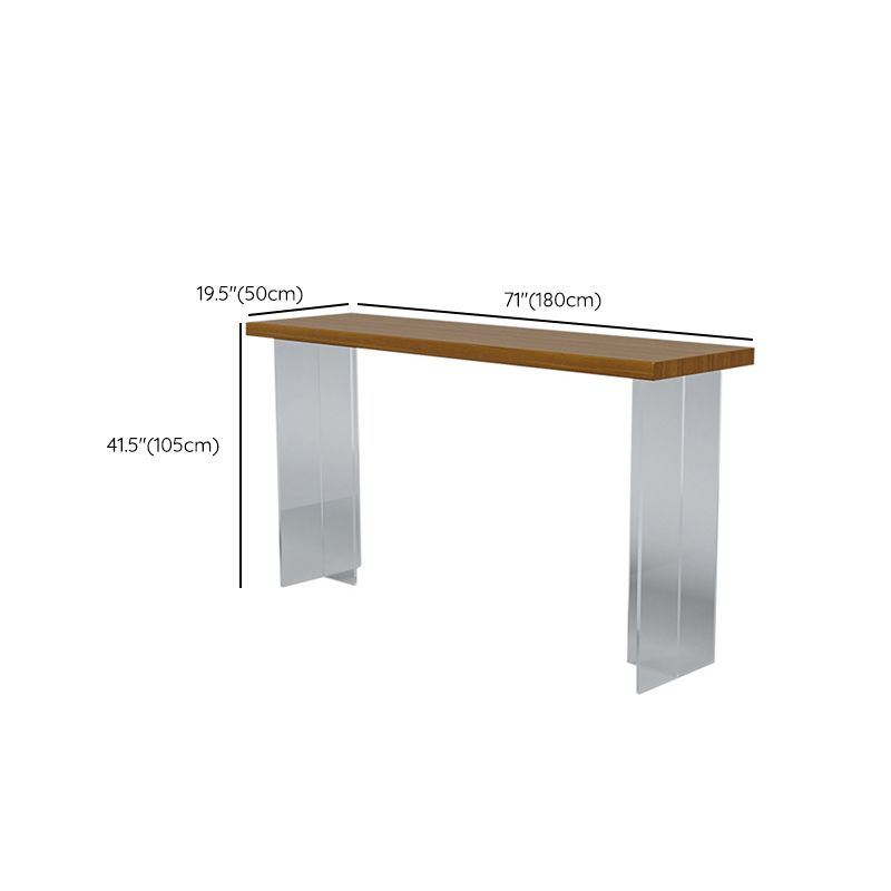 Brown Rectangle Bar Height Table Modern Solid Wood Bar Dining Table Clearhalo 'Bar Furniture' 'Bar Tables' 'bar_tables' 'furn' 'furn_bar_tables' 'Furniture' 'Kitchen & Dining Furniture' 1200x1200_bd164486-5d6a-4c32-940c-03affe151d5f