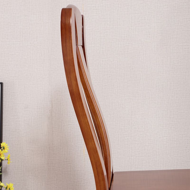 Rubber Wood Kitchen Dining Side Chair Contemporary Slat Back Side Chair Clearhalo 'Dining Chairs' 'Dining Tables & Seating' 'dining_chair' 'furn' 'furn_dining_chair' 'Furniture' 'Kitchen & Dining Furniture' 1200x1200_bd1776a2-94e3-42d1-b234-83f3c61705c9