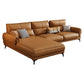 Modern Tight Back Genuine Leather Sectionals, 67.72" W  Sectional Sofa  in Brone
