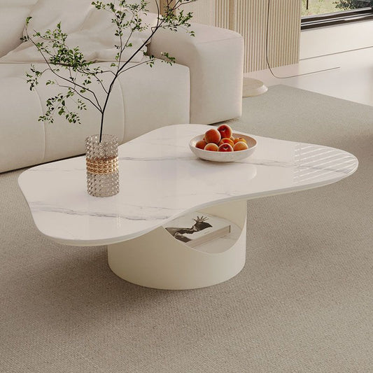 Mesa de café abstracta moderna con mesa de cóctel geométrico de almacenamiento