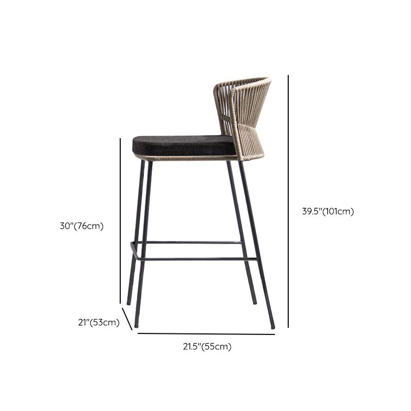 Industrial Bar Stool Upholstered Backrest Counter Stool for Dining Room Clearhalo 'Bar Furniture' 'Bar Stools' 'bar_stools' 'furn' 'furn_bar_stools' 'Furniture' 'Kitchen & Dining Furniture' 1200x1200_bd1acbf4-7177-4383-8ead-7caaf0112538