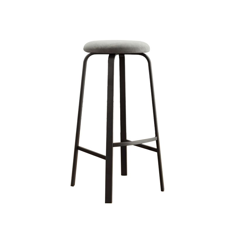 Modern Stackable Armless Counter Stool Iron Bar Stool with Cushion and Pedal for Cafe Clearhalo 'Bar Furniture' 'Bar Stools' 'bar_stools' 'furn' 'furn_bar_stools' 'Furniture' 'Kitchen & Dining Furniture' 1200x1200_bd1b6a4d-0865-4354-bf5d-b25b89433e9c