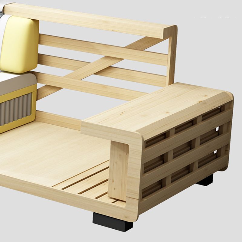 Faux Ledersofa & Chaise mit Kissen modern u Sofa in Grau - 29,53 "H.