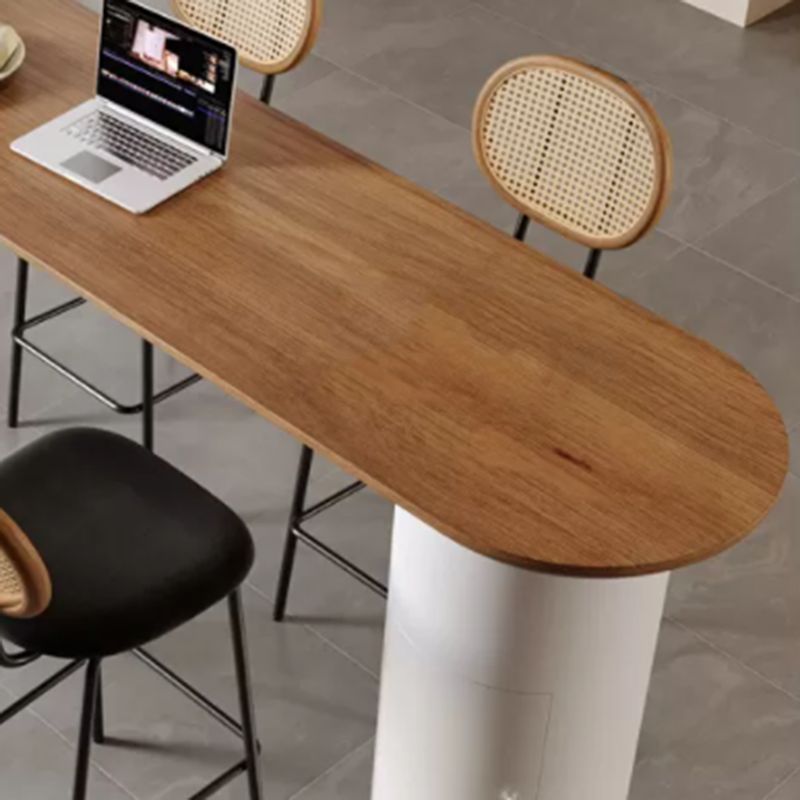 Modern Style Oval Bar Table 1/2/5 Pieces Wood Bar Table Set for Kitchen Clearhalo 'Bar Furniture' 'furn' 'furn_home_bar_bar_sets' 'Furniture' 'Home Bars & Bar Sets' 'home_bar_bar_sets' 'Kitchen & Dining Furniture' 1200x1200_bd1e28bd-1e05-4be1-b6fe-3a36c6c9ee05