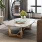 Glam Schraag salontafel Wit marmeren koffiecocktailtafel