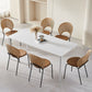 Moderni 1/2/5/7 pezzi sala da pranzo tavolo mobili in pietra rettangolo in bianco