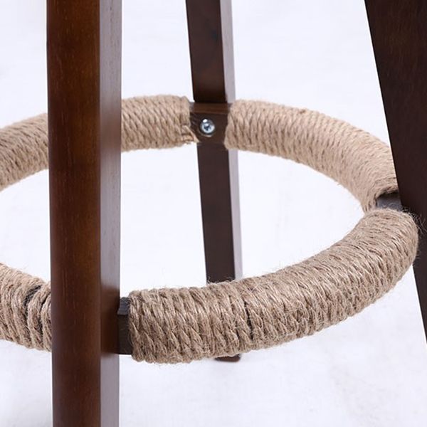 Taburete moderno de respaldo rotatable taburete de barra de madera con cojín de cuero