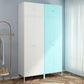 Contemporary Style Metal Wardrobe Adjustable Shelves Wardrobe Closet with Legs