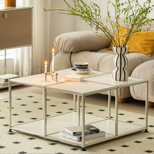 Contemporary Style Coffee Cocktail Table Metal 4 Legs Coffee Table