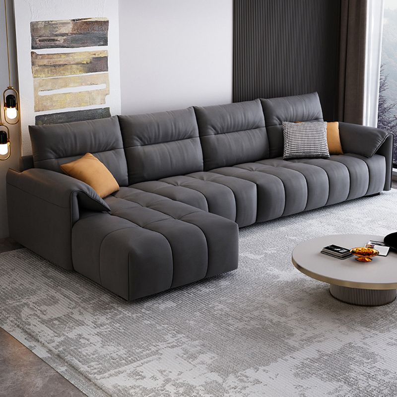 Dark Gray Cushion Back Contemporary Removable Cushions L-Shape Sofa & Chaise Clearhalo 'furn' 'furn_sectionals' 'Furniture' 'furniture_sectionals' 'kitchen' 'kitchen_sectionals' 'Living Room Furniture' 'Sectionals' 1200x1200_bd213006-808d-473a-980d-46744790f4eb