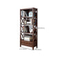 Standard Wooden Bookshelf Closed Back Contemporary Bookcase with Drawers