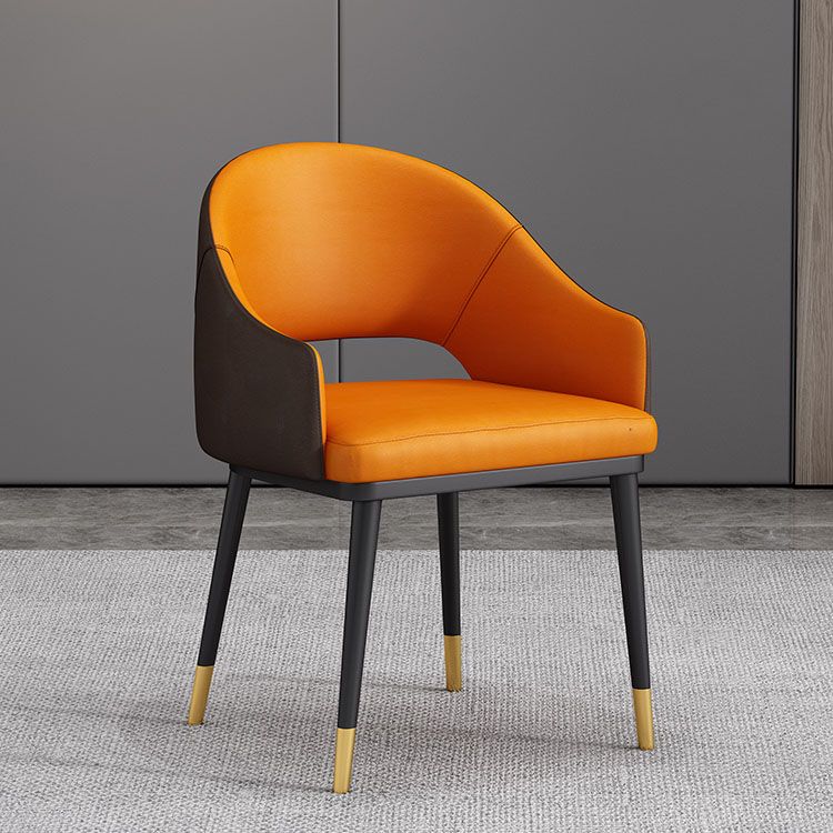 Glam Style Metal Arm Chair Open Back Dining Side Chair with Black Gold Legs Clearhalo 'Dining Chairs' 'Dining Tables & Seating' 'dining_chair' 'furn' 'furn_dining_chair' 'Furniture' 'furniture_dining_chair' 'Kitchen & Dining Furniture' 1200x1200_bd21b5c6-ddb1-4bb7-b2ed-49a8ba50d1e1