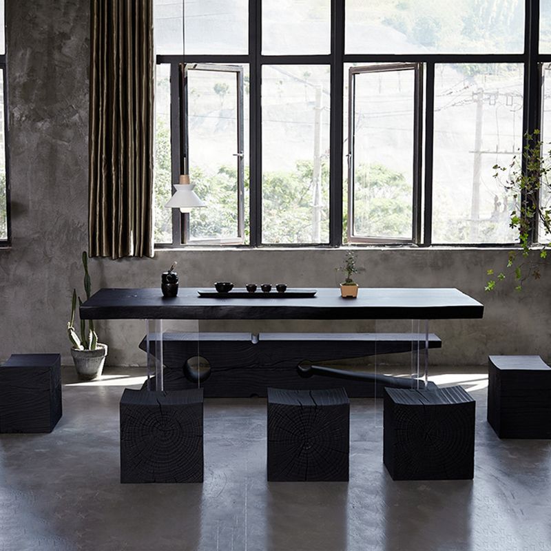 Modern 1/7 Pieces Dining Set Rectangle Pine Wood Dining Table for Kitchen