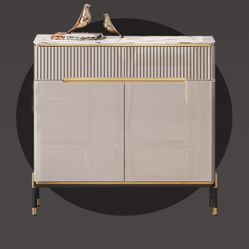 Tavolo la sideboard glam con cassetti in pietra e server di pranzo in legno ingegnerizzato