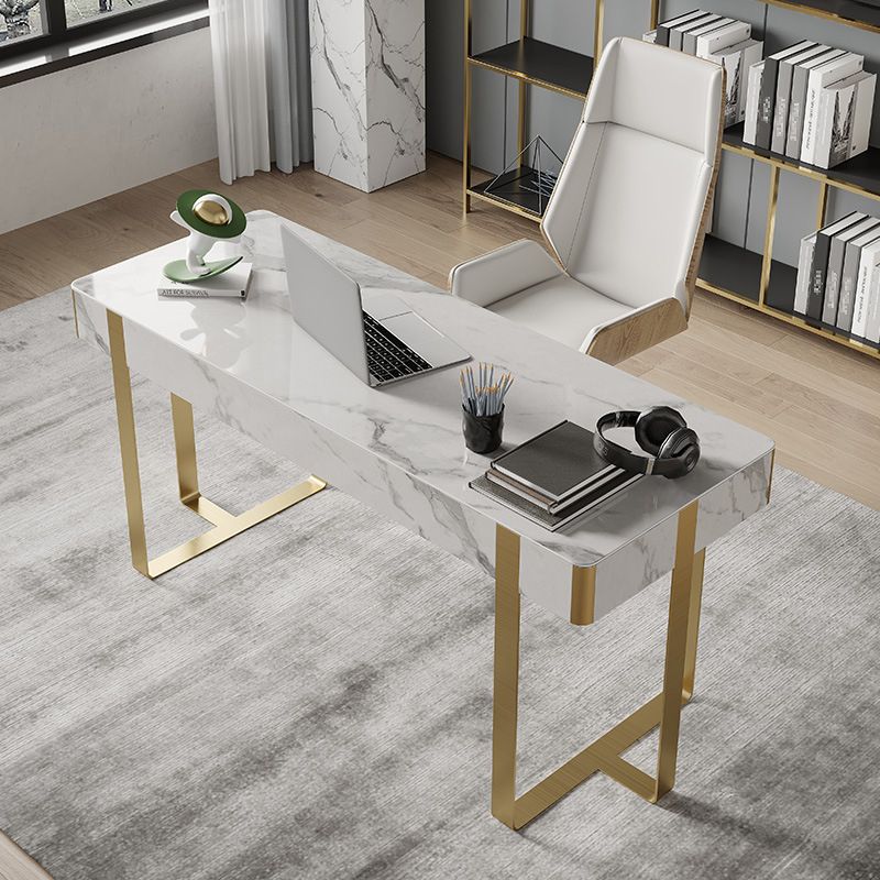 Dessert en pierre et en acier inoxydable traîneau de bureau de 2 dessins pour la maison