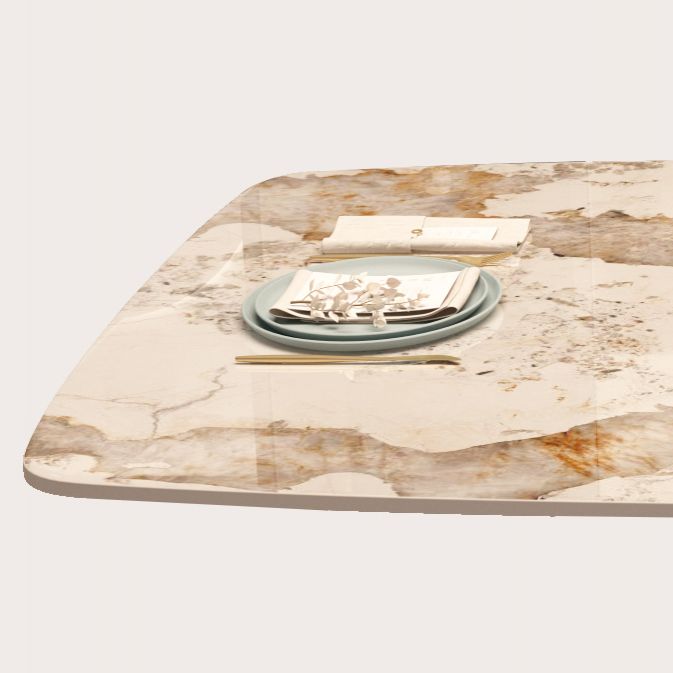 Modern Sintered Stone Dining Room Set Standard Height with Double Pedestal Base Dining Table Set Clearhalo 'Dining Room Sets' 'Dining Tables & Seating' 'dining_room_set' 'furn' 'furn_dining_room_set' 'Furniture' 'furniture_dining_room_set' 'Kitchen & Dining Furniture' 'kitchen&dining_furn' 'kitchen' 1200x1200_bd23ad5a-30c4-4b08-b42f-115d194efd2d