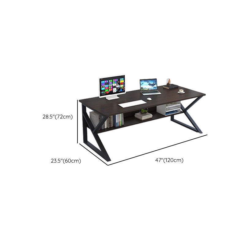 Industrial Curved Computer Desk Sled Office Desk with Storage Shelf Clearhalo 'furn' 'furn_office_desk' 'Furniture' 'Office Desks' 'Office Furniture' 'office_desk' 1200x1200_bd241c4b-f804-4921-8145-29687dd266b5
