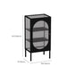 Contemporary  Curio Cabinet Metal Glass Doors Display Stand with Drawers
