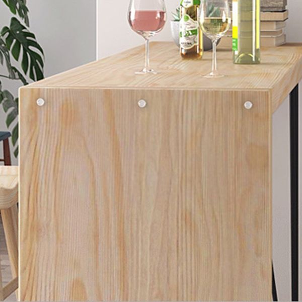 Juego de mesa de pub rectangular industrial, mesa de mostrador de madera de 1/5 piezas con taburetes sin respaldo