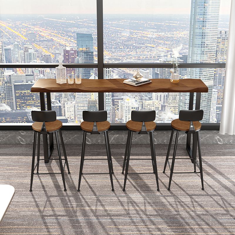 Industrial Pub Dining Set 1/2/5 Pcs Rectangular Solid Wood Pub Set for Home Clearhalo 'Bar Furniture' 'furn' 'furn_home_bar_bar_sets' 'Furniture' 'Home Bars & Bar Sets' 'home_bar_bar_sets' 'Kitchen & Dining Furniture' 1200x1200_bd28e434-20c8-4ce0-9cfb-406178969624