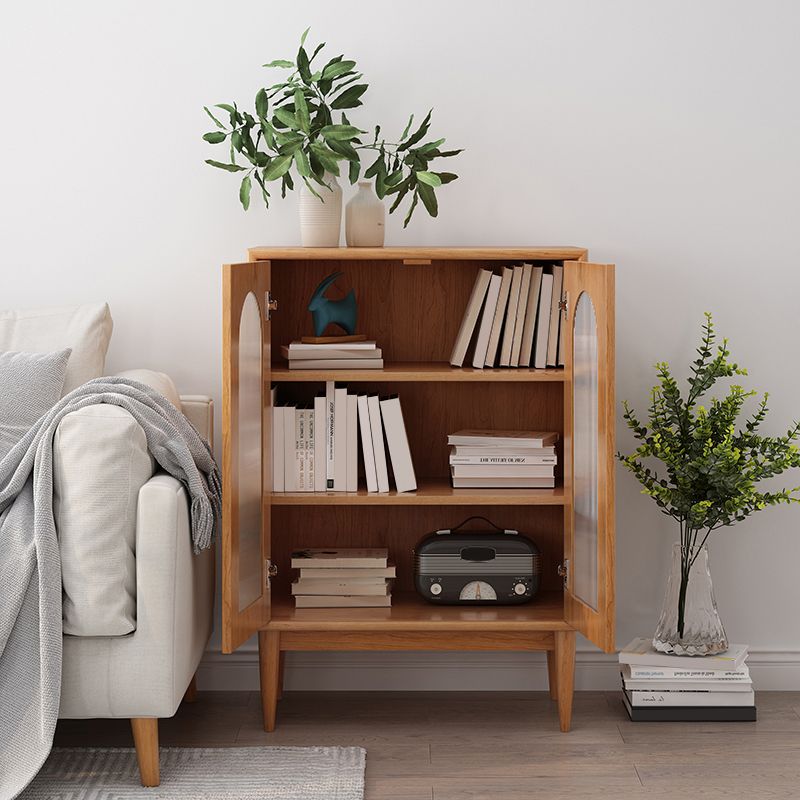 Mid-Century Modern Solid Wood Chest Rectangle Accent Cabinet with Glass Top Clearhalo 'Cabinets & Chests' 'cabinets_chests' 'furn' 'furn_cabinets_chests' 'Furniture' 'Living Room Furniture' 1200x1200_bd28fa0b-0708-44ad-9b86-a864b28f0ea3