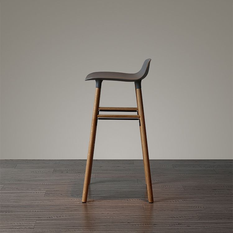 Modern Armless Backrest Counter Stool Wood Household Bar Stool with Plastic Seat Clearhalo 'Bar Furniture' 'Bar Stools' 'bar_stools' 'furn' 'furn_bar_stools' 'furniture_bar_stools' 'Kitchen & Dining Furniture' 'kitchen&dining_furn' 'kitchen' 'kitchen_furn' Furniture' 1200x1200_bd28fe81-839a-4cfb-b23b-118f289fdce2