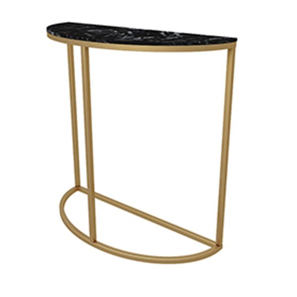 Glam Half Moon Console Accent Table Antieke afwerking Bafe -consoletafel