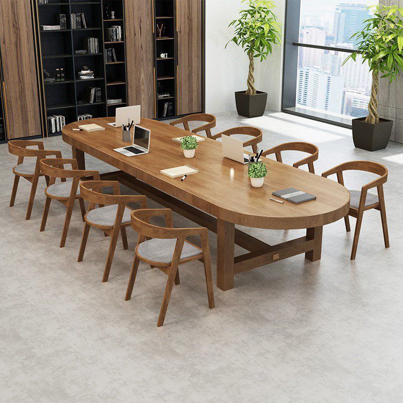 Escritorio de escritura de madera sólida Reunión ovalada de la reunión del hogar y oficina