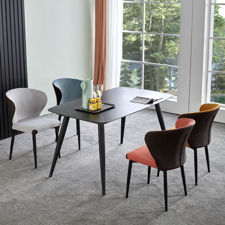 Metal Modern Indoor-Outdoor Chair Dining Room Armless Wingback Side Chair Clearhalo ' kitchen&dining_furn' 'Dining Chairs' 'Dining Tables & Seating' 'dining_chair' 'furn' 'furn_dining_chair' 'Furniture' 'furniture_dining_chair' 'Kitchen & Dining Furniture' 'kitchen' 1200x1200_bd2beb58-64a7-4507-b7f3-762801cb76a7