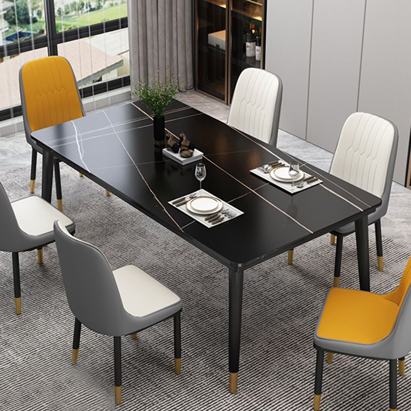 Modern Sintered Stone Top Table Rectangle Kitchen Dining Table with 4 Legs Base Clearhalo ' dining_table' 'Dining Tables & Seating' 'Dining Tables' 'furn' 'furn_dining_table' 'Furniture' 'furniture_dining_table' 'Kitchen & Dining Furniture' 'kitchen&dining_furn' 'kitchen' 'kitchen_dining_table' 1200x1200_bd2c3754-cc10-450f-b7d8-11185577ed36