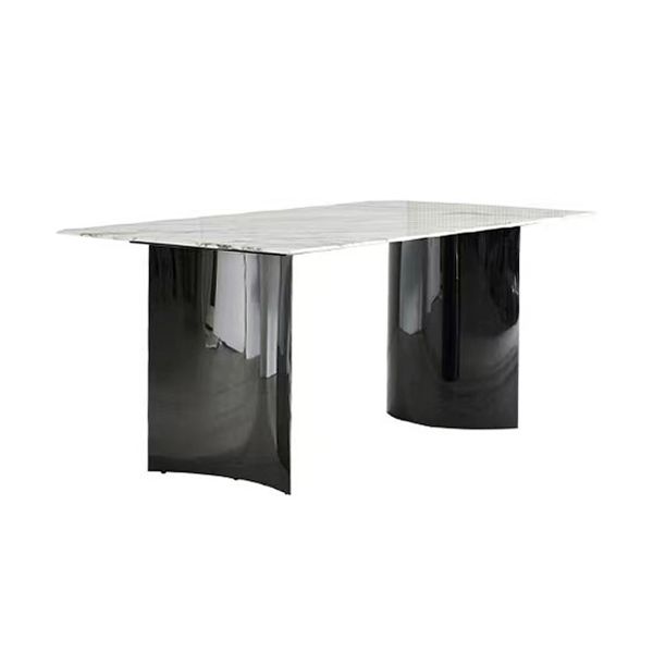 Industrial Dinner Table Stone Rectangle Dining Site Table for Home Clearhalo 'Dining Tables & Seating' 'Dining Tables' 'dining_table' 'furn' 'furn_dining_table' 'Furniture' 'Kitchen & Dining Furniture' 1200x1200_bd2ce12c-b561-4790-b51f-02e89dab50ca