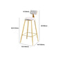 Glam Round Pub Table Set 1/2/3 Pieces Marble Top Bar Table with Metal Stools