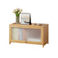 Contemporary Wood Accent Cabinet Rectangle Storage Cabinet with Glass Top