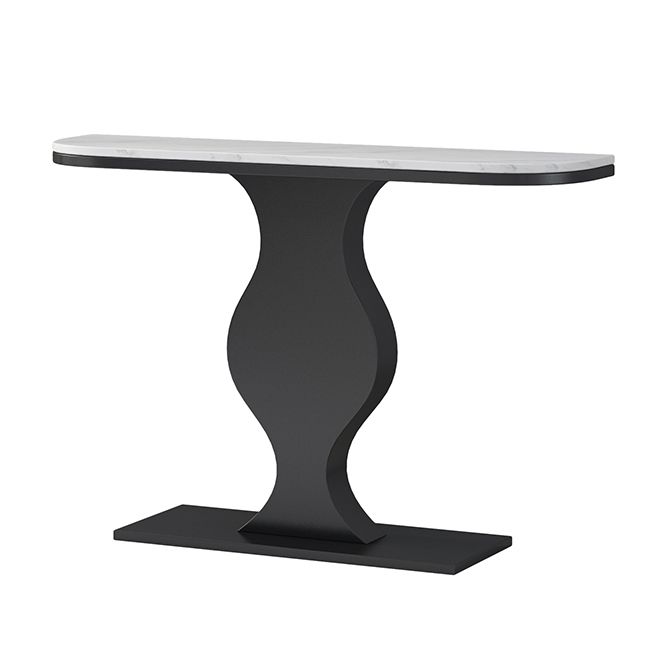 Modern de 31.5 "Table de acento de altura Stone Half Moon Console Table