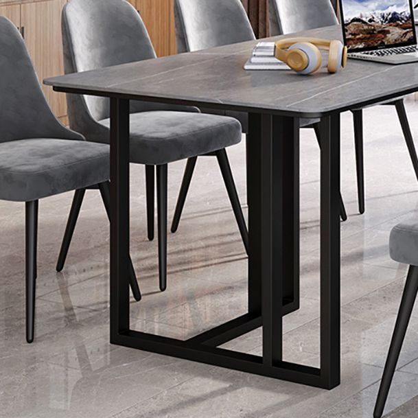 Scrivania per ufficio in stile moderno scrivania di pietra sinterizzata con gambe metalliche