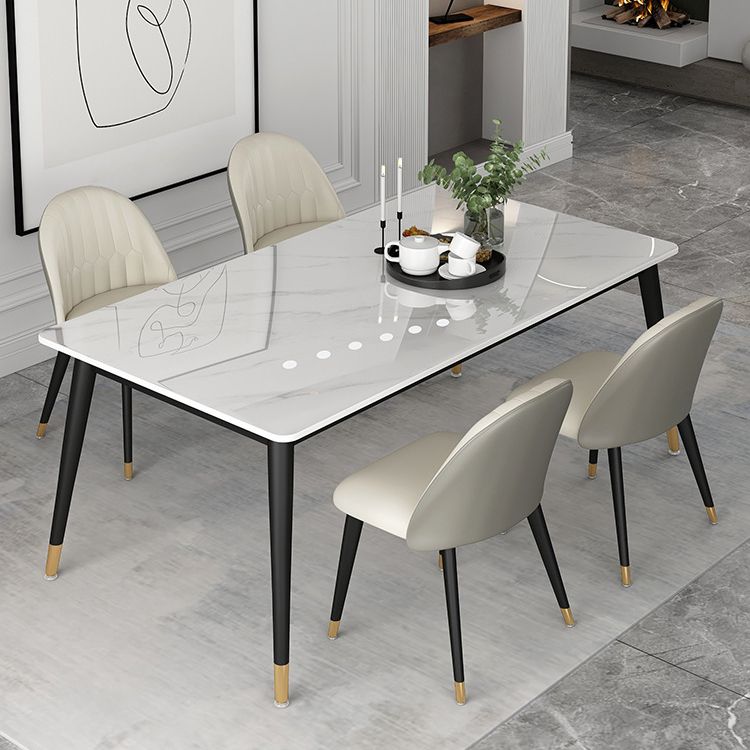 Glam Style Sintered Stone Dining Set Round 1/4/5/7 Pieces Dining Set