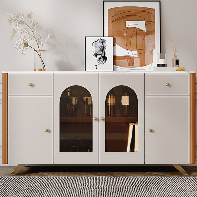 Moderno sideboard buffet a 2-catro e tavolo a buffet a 4 porte con luci a LED