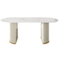 Minimalist Oval Shape White Dining Table Standard Sintered Stone Dining Table for Kitchen Clearhalo ' dining_table' 'Dining Tables & Seating' 'Dining Tables' 'furn' 'furn_dining_table' 'Furniture' 'furniture_dining_table' 'Kitchen & Dining Furniture' 'kitchen&dining_furn' 'kitchen' 'kitchen_dining_table' 1200x1200_bd320815-a455-4407-8ca0-8f50dff7b783