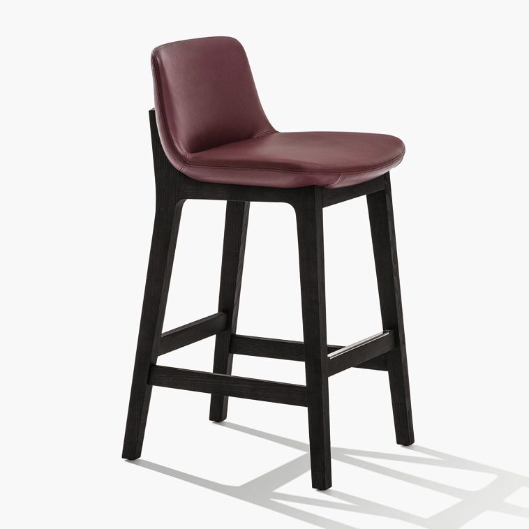 Scandinavische binnenbarkrukken massieve houten kruk met voetsteun