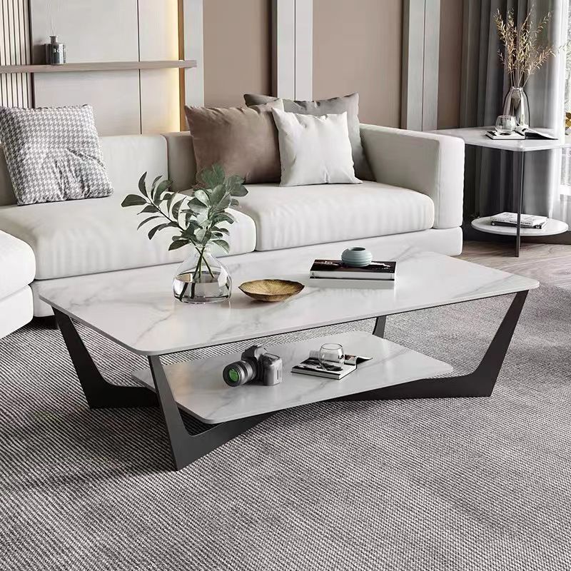 Slate Rectangular Coffee Table Minimalist Coffee Table for Living Room Clearhalo 'Coffee & Accent Tables' 'Coffee Tables' 'coffee_tables' 'furn' 'furn_coffee_tables' 'Furniture' 'Living Room Furniture' 1200x1200_bd32f727-3c3d-4981-a786-41d3afbff858