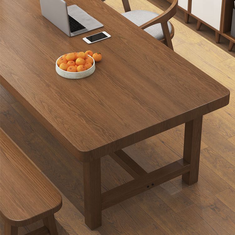 Contemporary Solid Wood Writing Desk 29.53" Tall Rectangle Office Desk with H-Shape Base Clearhalo 'furn' 'furn_office_desk' 'Furniture' 'Office Desks' 'Office Furniture' 'office_desk' 1200x1200_bd33e0b0-00ee-4572-a5da-059c66b3c6e9