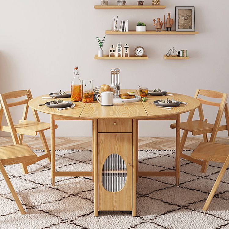 Mid-Century Modern Dining Table Solid Wood Drop-Leaf Dining Table for Home Clearhalo ' dining_table' 'Dining Tables & Seating' 'Dining Tables' 'furn' 'furn_dining_table' 'Furniture' 'furniture_dining_table' 'Kitchen & Dining Furniture' 'kitchen&dining_furn' 'kitchen' 'kitchen_dining_table' 1200x1200_bd347127-9c8a-4c38-963f-90dac7c7f303