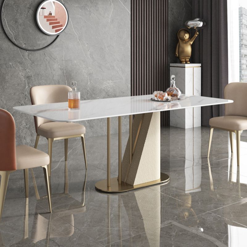 Stone Top Dining Table White Traditional Luxury Table with Pedestal Base Clearhalo 'Dining Tables & Seating' 'Dining Tables' 'dining_table' 'furn' 'furn_dining_table' 'Furniture' 'furniture_dining_table' 'Kitchen & Dining Furniture' 'kitchen' 'kitchen_dining_table' 1200x1200_bd35716e-3061-4415-8143-1db01e1c7327