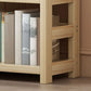 Natural Contemporary Style Standard Bookshelf 9.8-inch W Solid Wood Bookcase