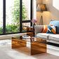 Table basse luge en verre géométrique 1 table de cocktail simple en marron