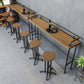 Industriële metalen pub/bartafel met houten tafelblad