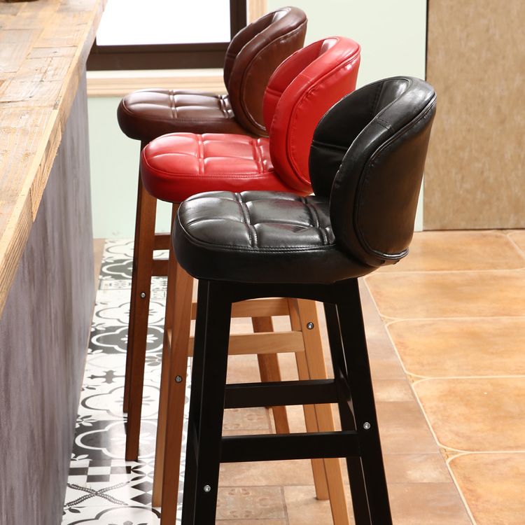 Modern Armless Backrest Counter Stool Wood Cashier Bar Stool with Cushion and Pedal Clearhalo 'Bar Furniture' 'Bar Stools' 'bar_stools' 'furn' 'furn_bar_stools' 'furniture_bar_stools' 'Kitchen & Dining Furniture' 'kitchen&dining_furn' 'kitchen' 'kitchen_furn' Furniture' 1200x1200_bd3992a7-1d92-49ed-b051-cd6d8907ed02