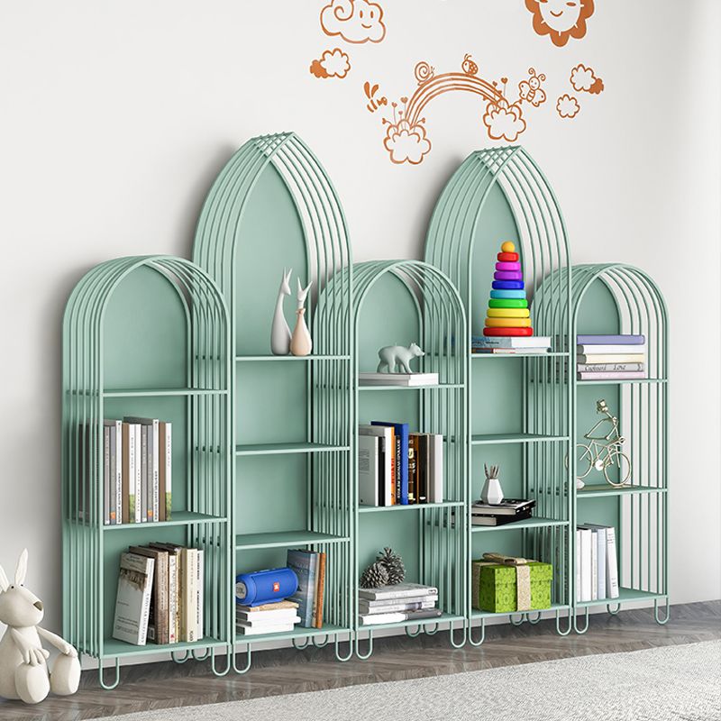 Modern Metal Bookcase Standard Closed Back Vertical Bookshelf for Home