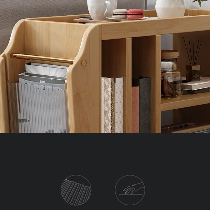 Tavolo da parte superiore del vassoio da 20,5 "Tavolo laterale superiore a 4 gambe in legno Tavolino